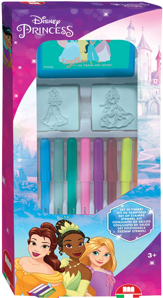 Multiprint disney prinsesse stempel sæt håndværkssæt med malebog.