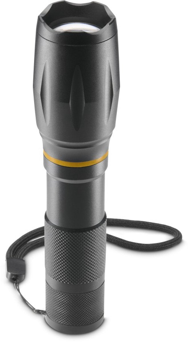 Hama lommelygte - w200 - 200lm - inkl. 3x AAA batterier - aluminium - 3 positioner + zoom - sort