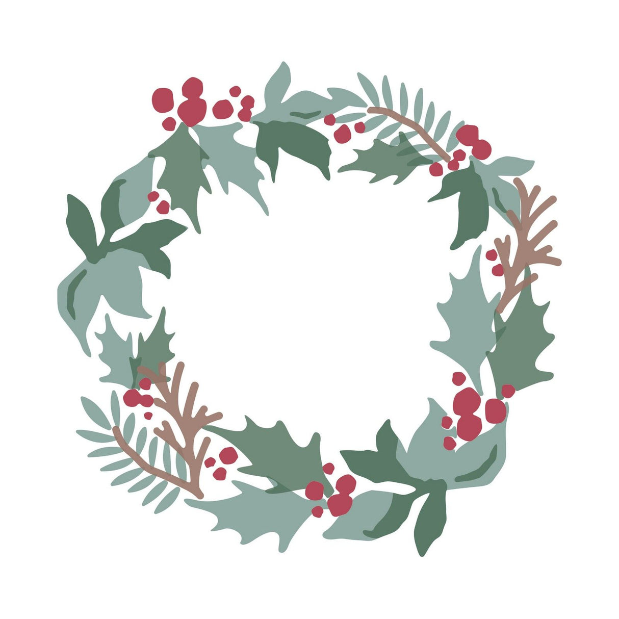 Sizzix • lagdelte stencils kristtornkrans 4 stk