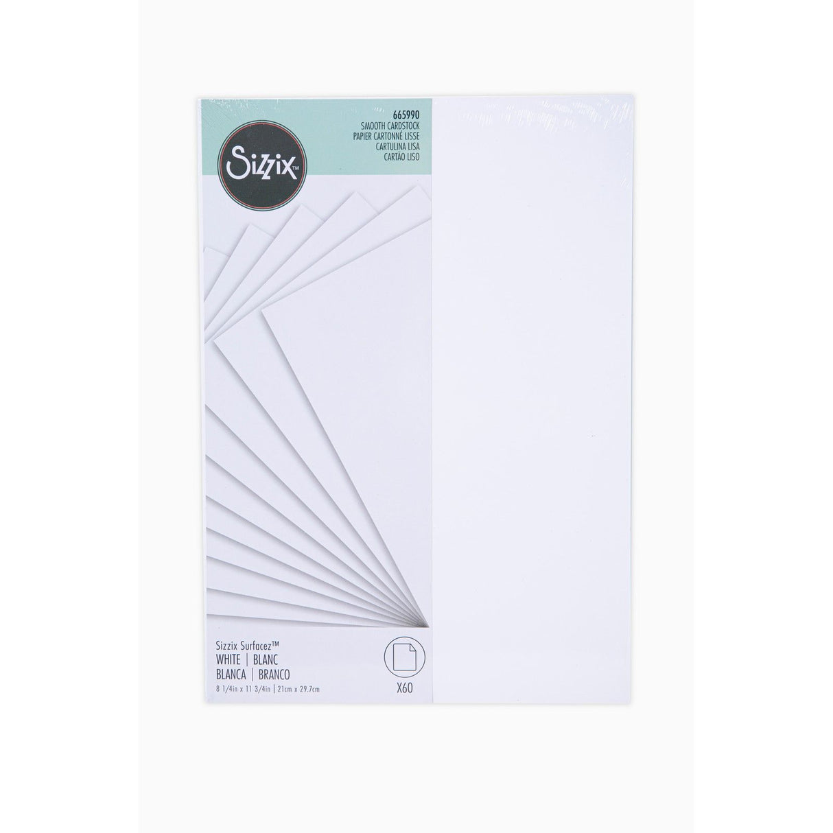 Sizzix • surfacez karton a4 hvid 60 ark