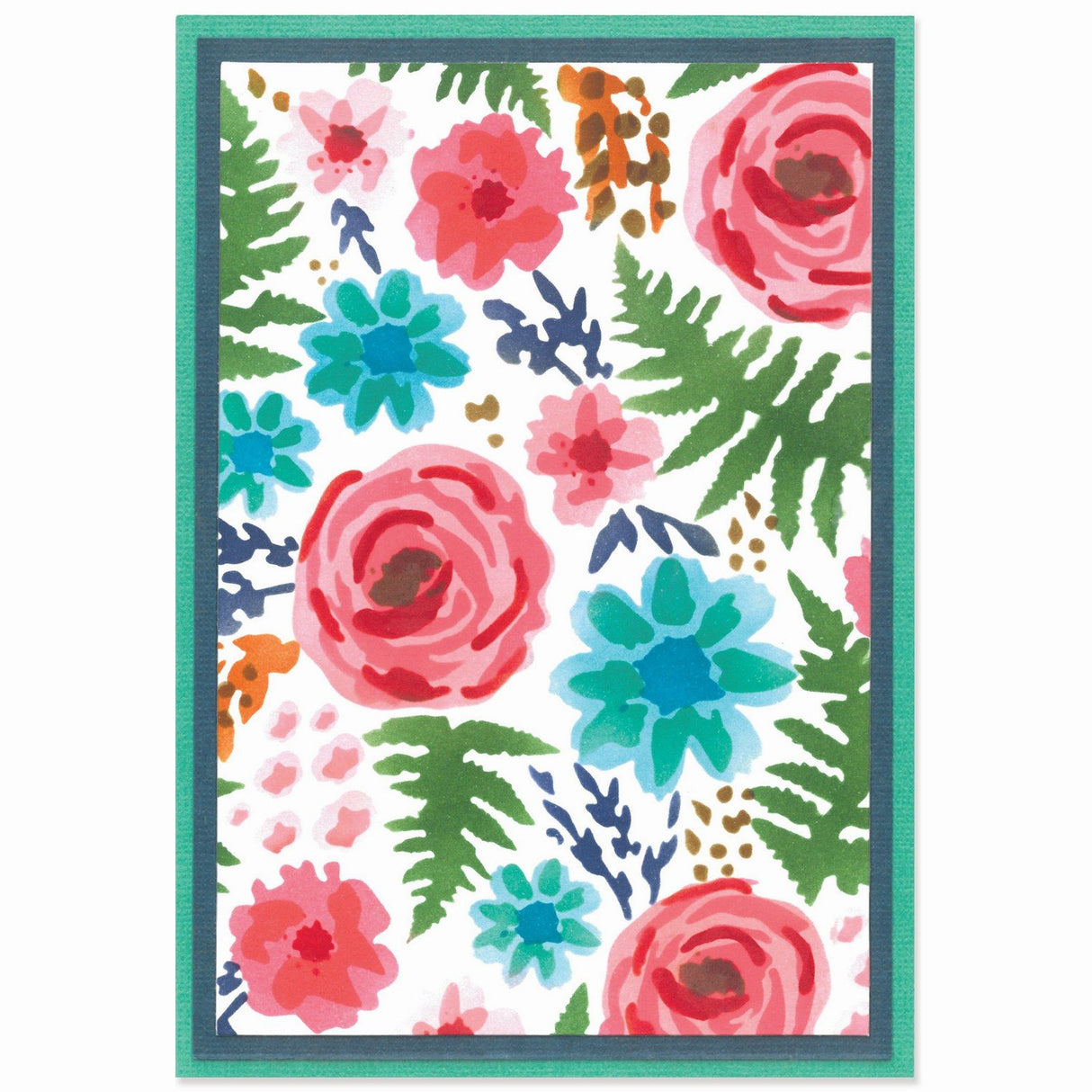 Sizzix • lagdelt stencil a6 abstrakte blomster 4 stk