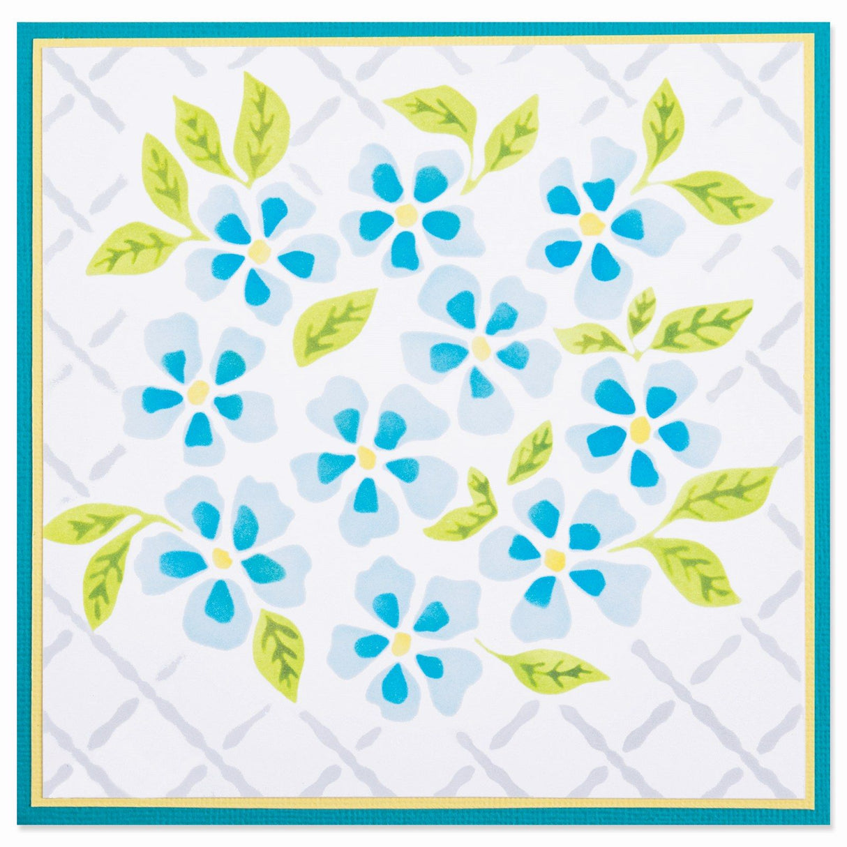 Sizzix • lagdelt stencil akvarel blomster gitter 4 stk