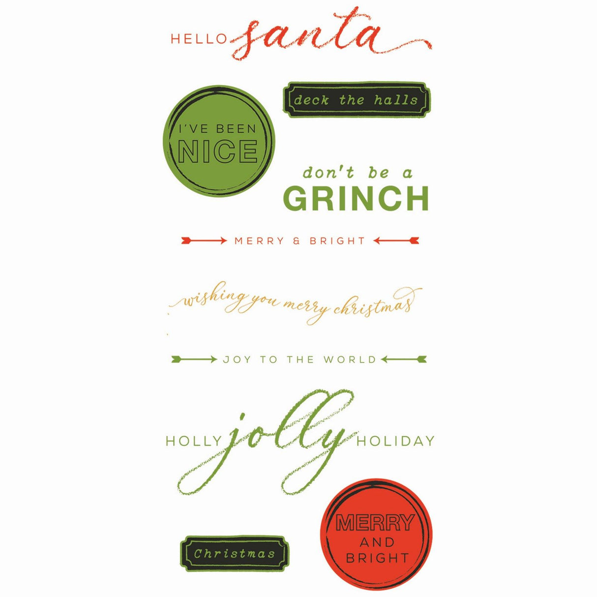 Sizzix • klart stempelsæt med framelits die jolly sentiments 14 stk
