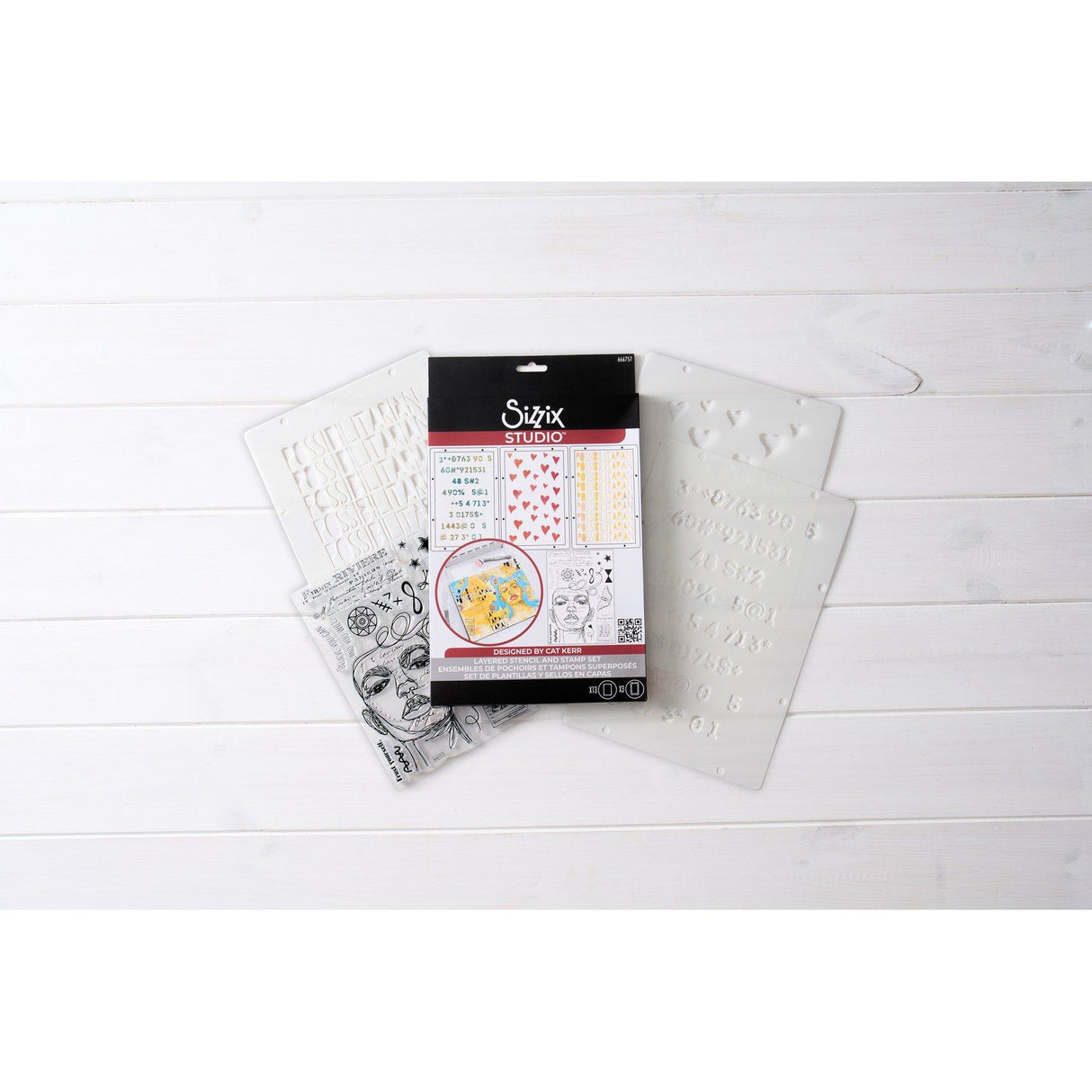 Sizzix • studie frimærker sæt 13 stk 3 stk stencils possibilitarian by cat kerr