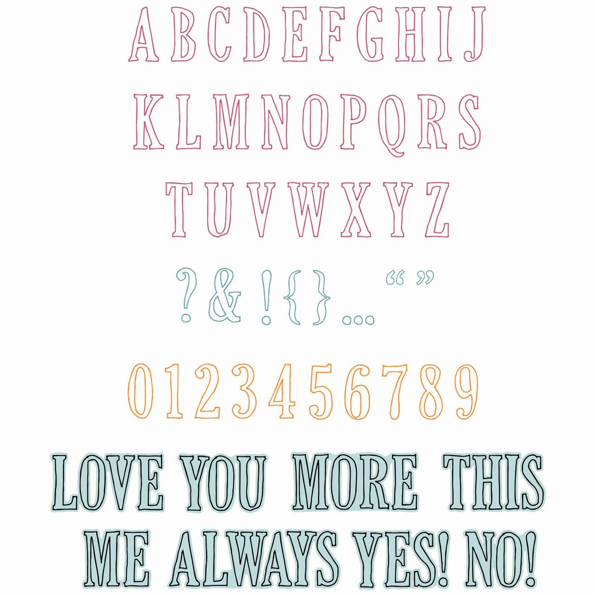 Sizzix • klare stempler med rammelit fine line alpha 01 60stk