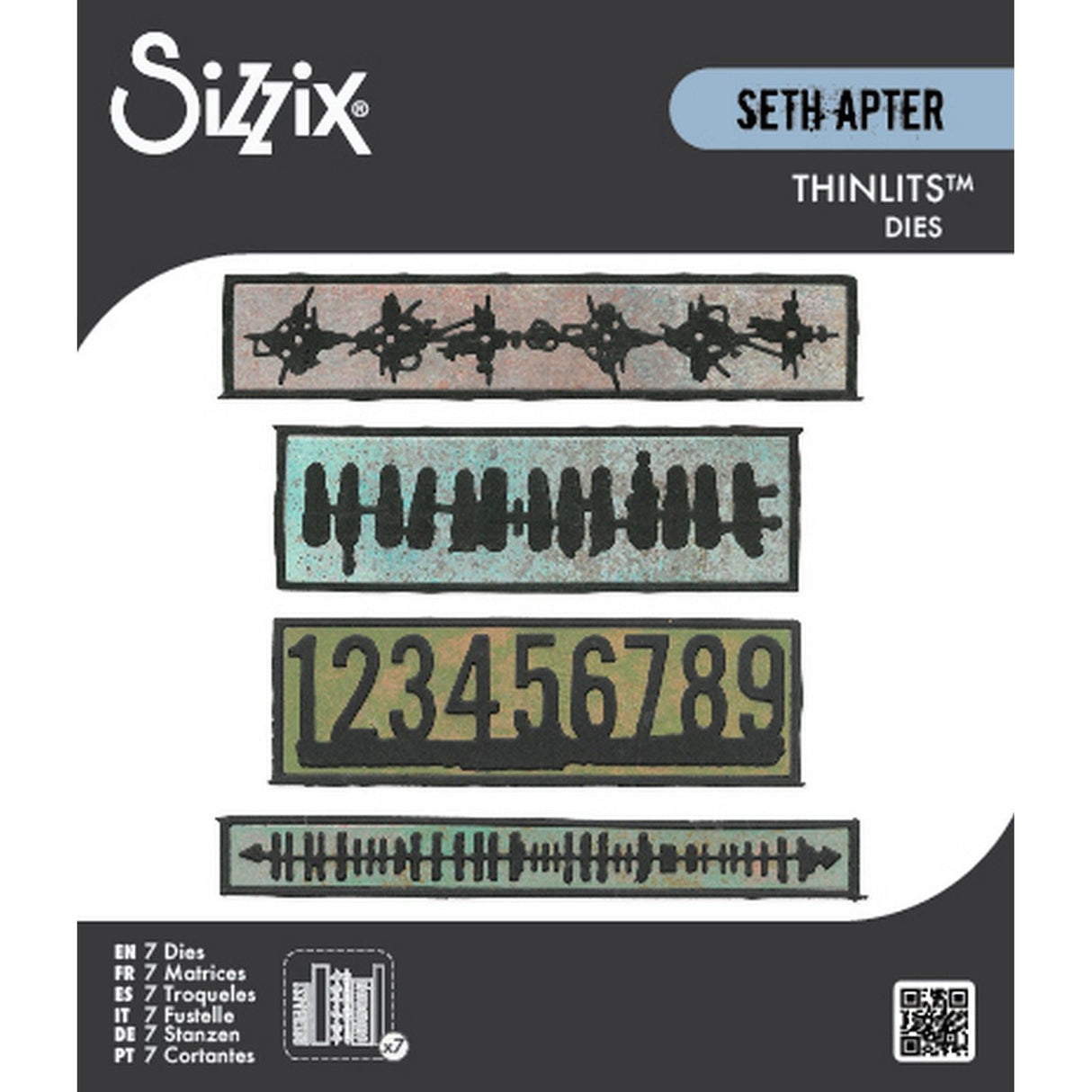 Sizzix • thinlits die sæt 7 stk borderlines af seth apter