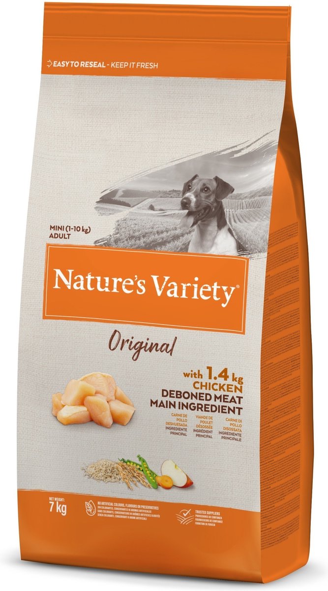 Natures sort - original voksen mini kylling - hundefoder - 7 kg