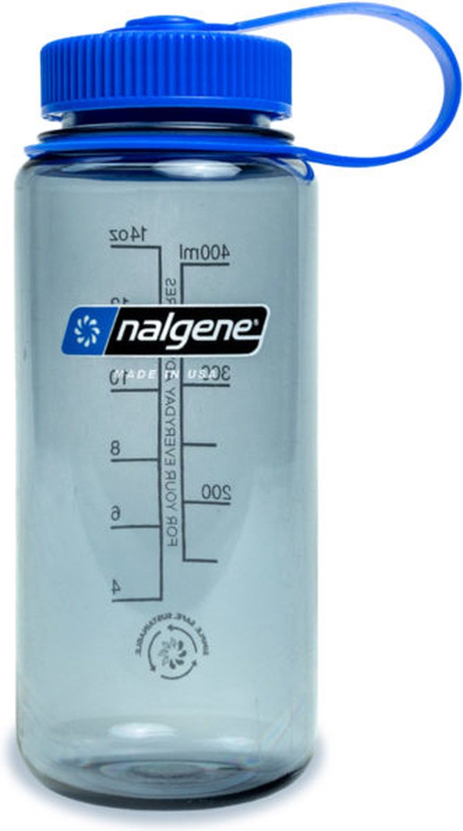 Nalgene - flaske med bred mund - drikkedunk - vandflaske - lækagesikker - 500 ml - bpa fri - sustain - grå