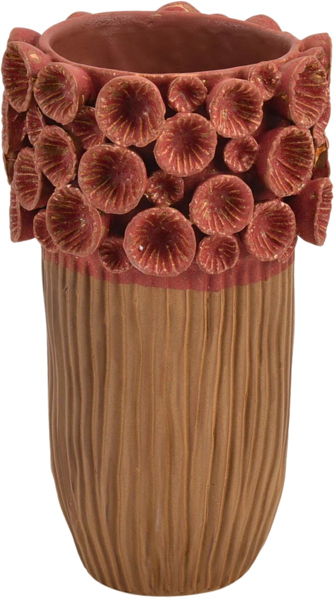 Hd collection vaas aardewerk bordeaxrood 24.5x24.5x41cm