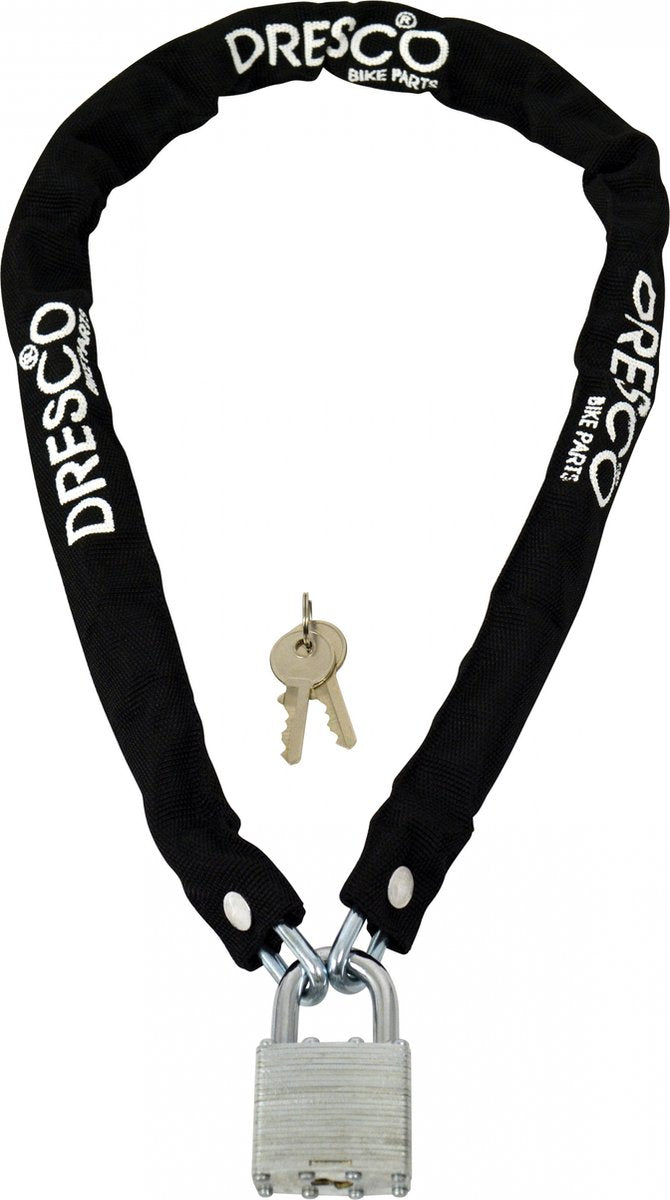Dresco kædelås 90cm - rund 5mm - sort