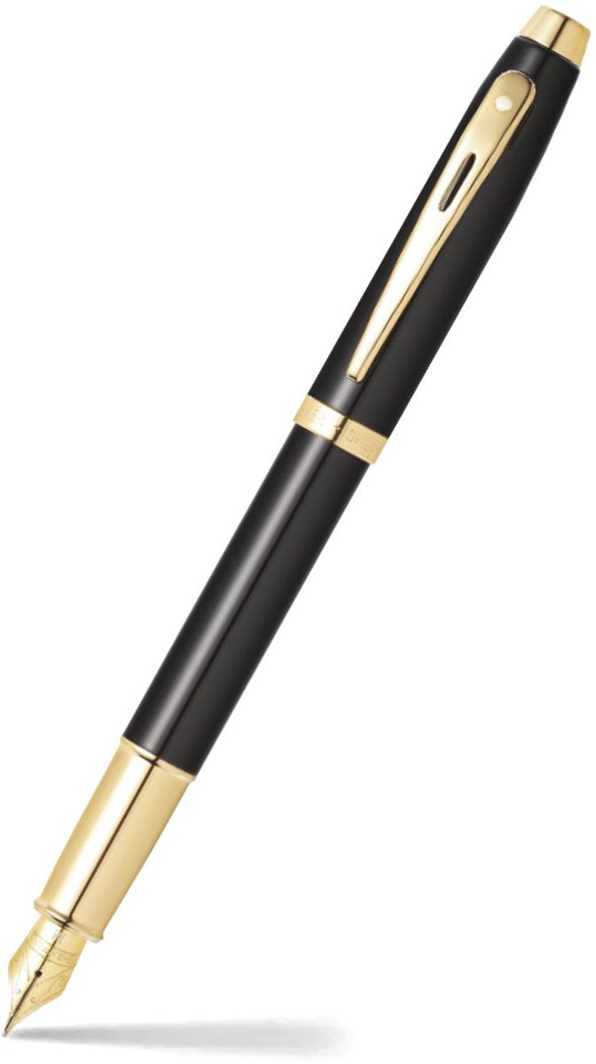 Sheaffer fyldepen - 100 e9322 - m - blank sort guld tone - sf-e0932253