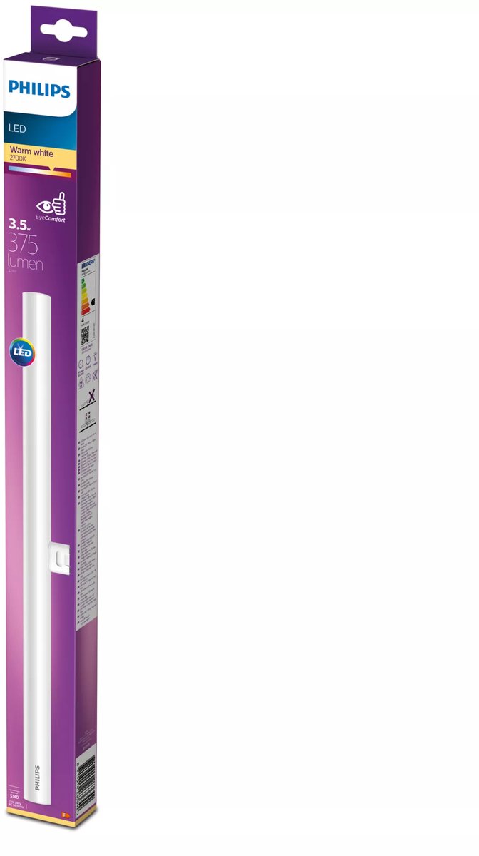 Philips led tl mat - 60 w - s14d - warmwit licht
