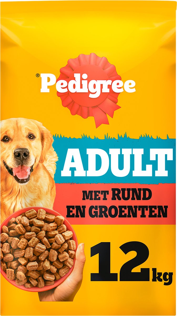 Stamtavle hundefoder - voksen tørfoder - oksekød og grøntsager - 12 kg