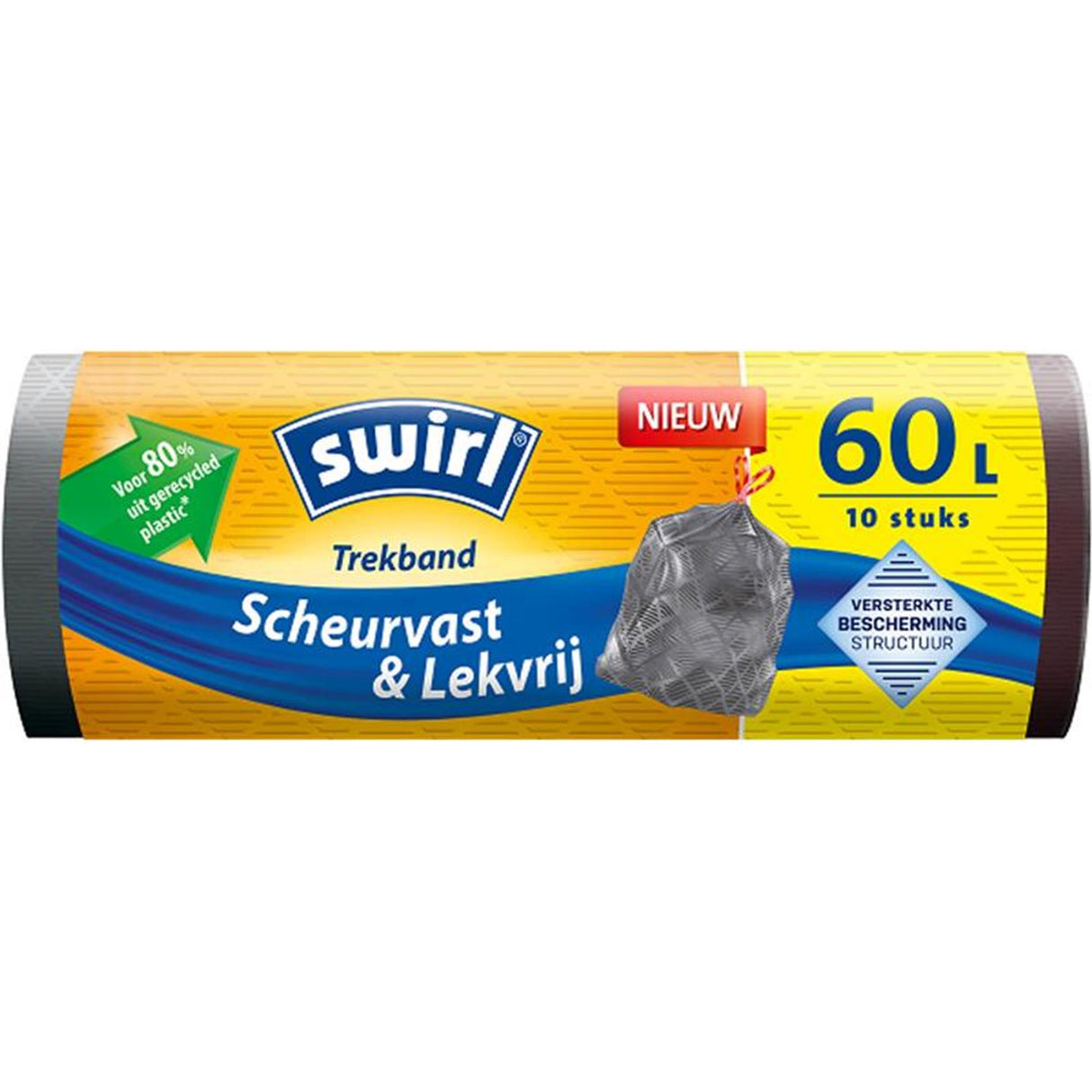 Swirl affaldssække med snøre 60l 10 stk grå