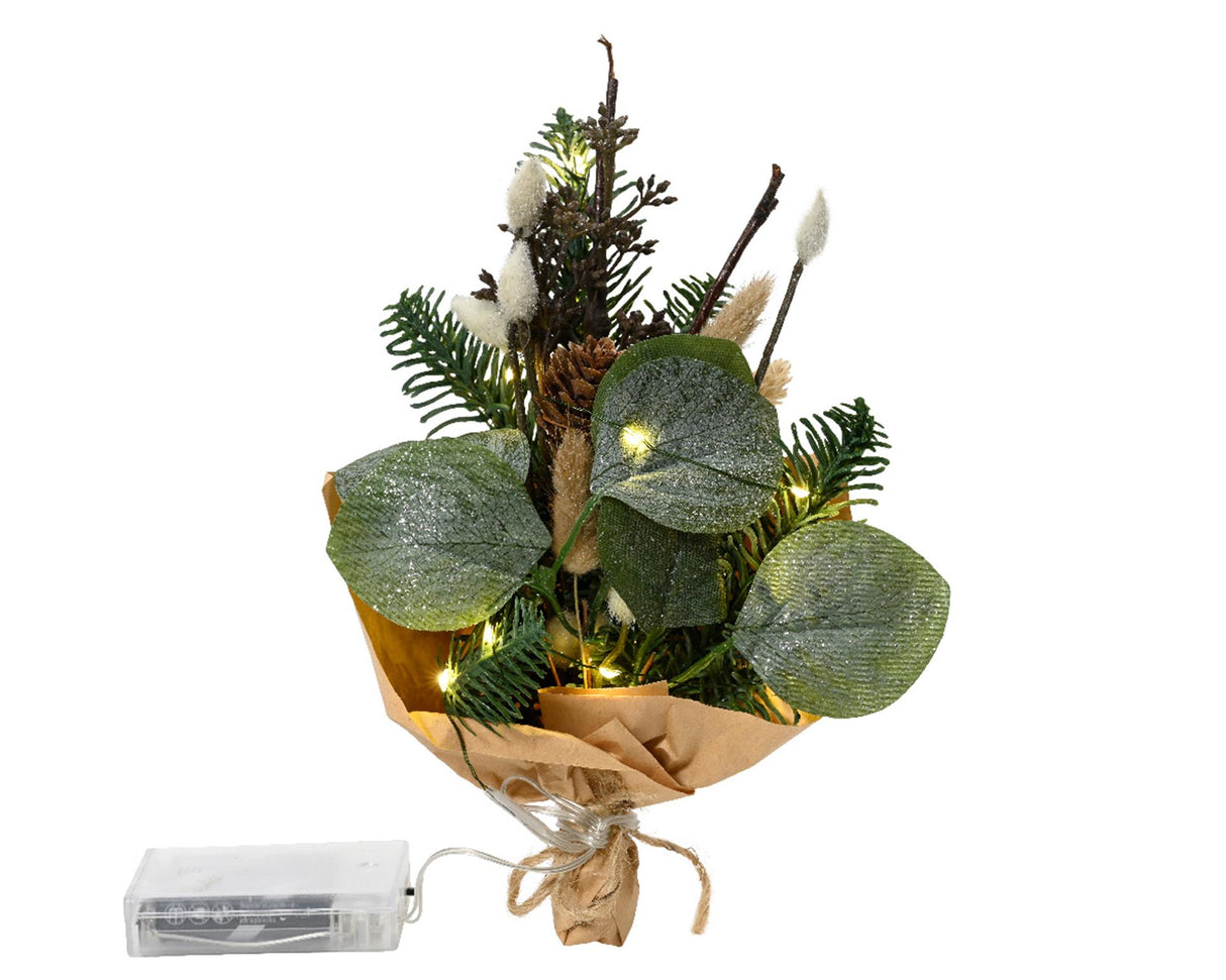 Everlands kunstig buket med LED belysning h24cm