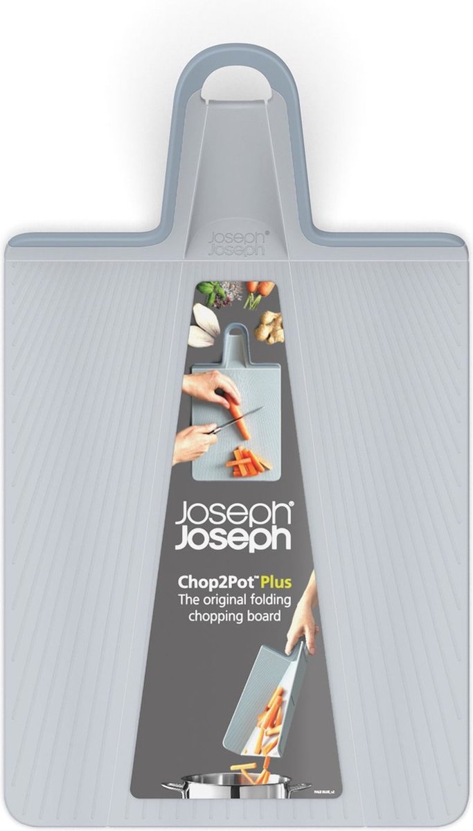 Joseph joseph chop2pot plus skærebræt – foldbar – lyseblå – medium – skridsikker tåler opvaskemaskine