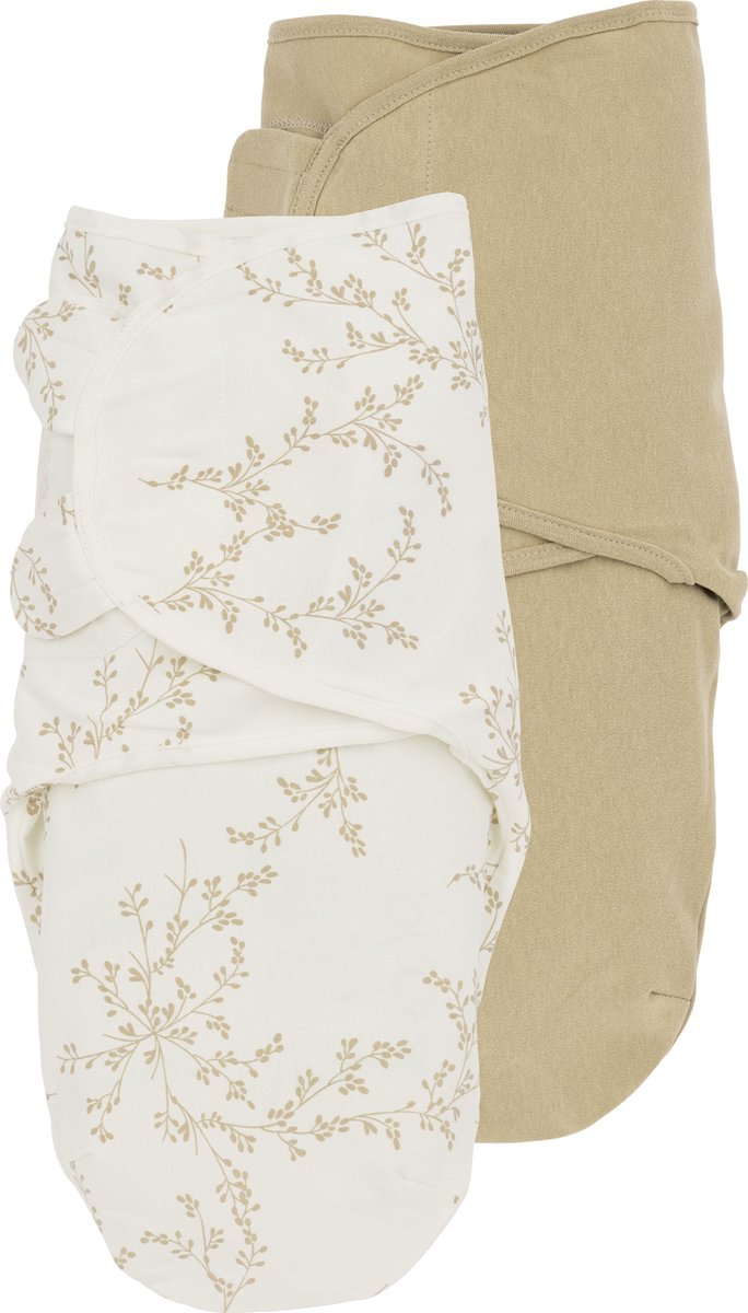 Meyco baby branches uni svøbte tæppe - 2-pak - sand - 0-3 måneder - 1,0 tom