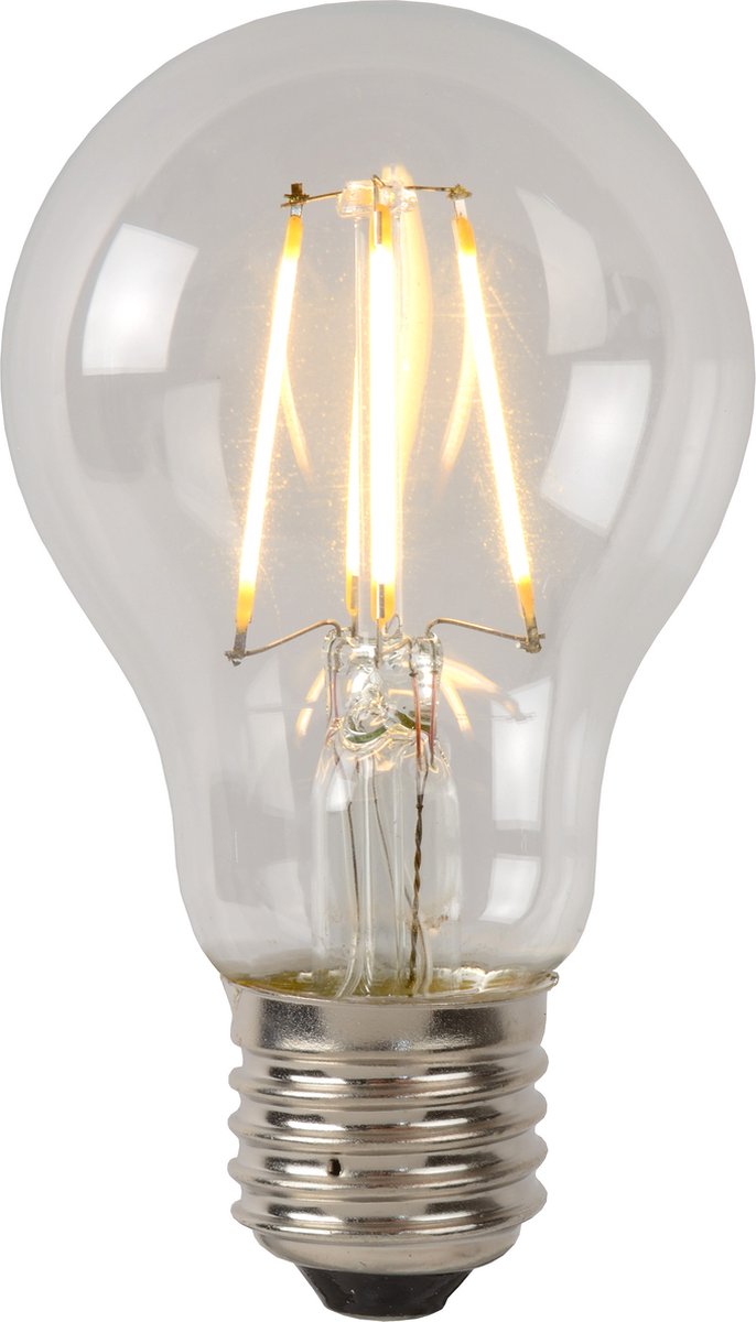Lucide a60 klasse b - glødelampe - ø 6,4 cm - LED dæmpbar - E27 - 1x7W 2700K - gennemsigtig