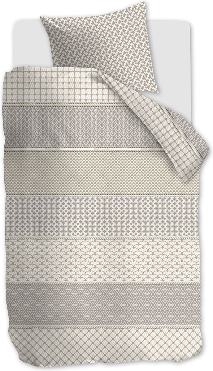 Riviera maison ropes dekbedovertrek - eenpersoons - 140x200 220 - taupe