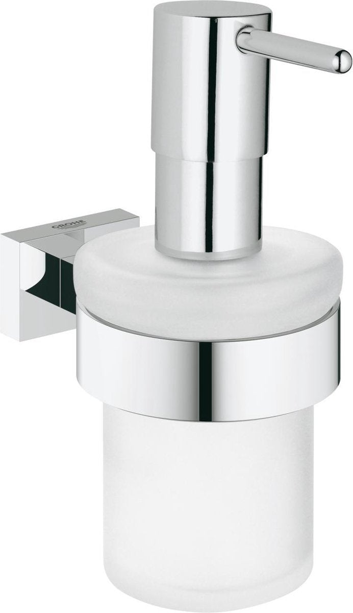 Grohe essentials terningholder med sæbedispenser - krom - 160ml - 40756001