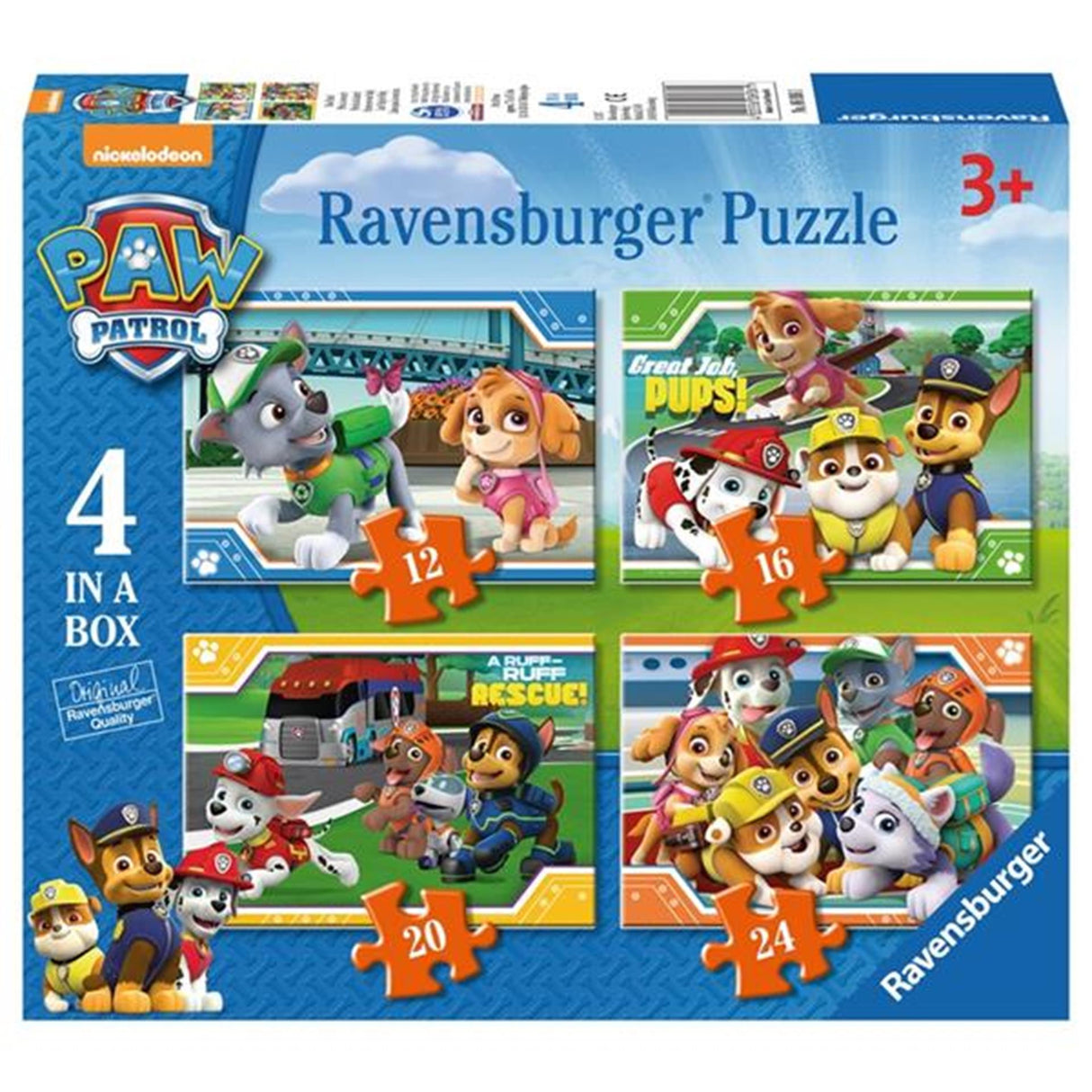 Ravensburger puslespil pote patrulje, 4-i-1