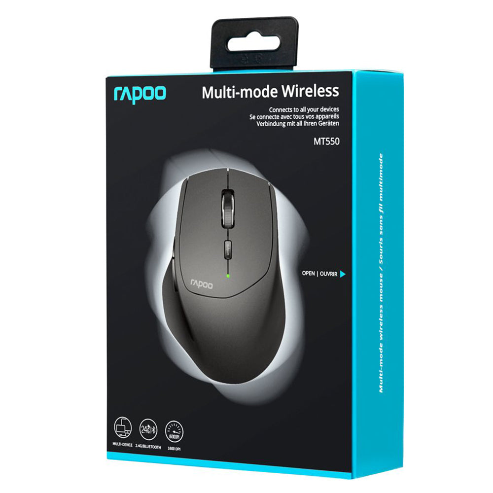 Rapoo mus mm tri-mod sort mt550