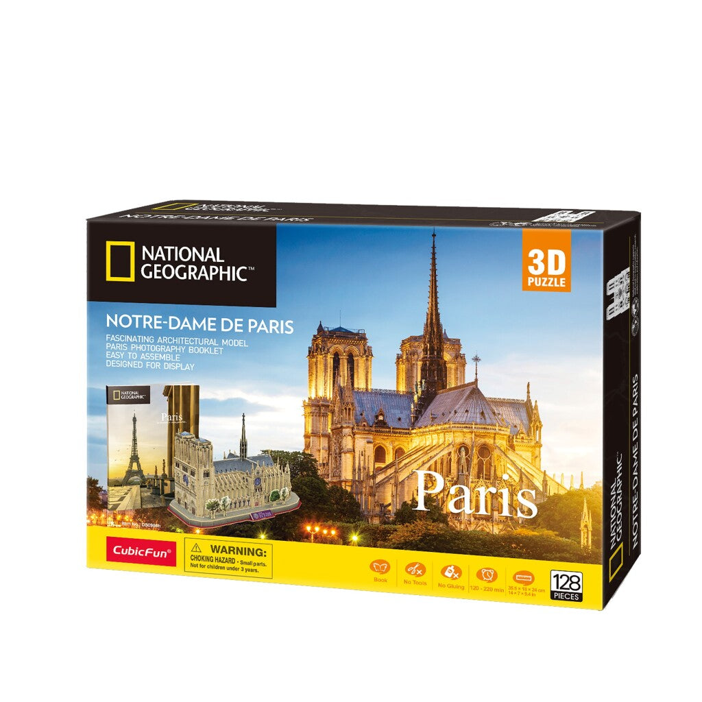 Cubic sjov national geographic 3d puslespil notre-dame paris 128 brikker