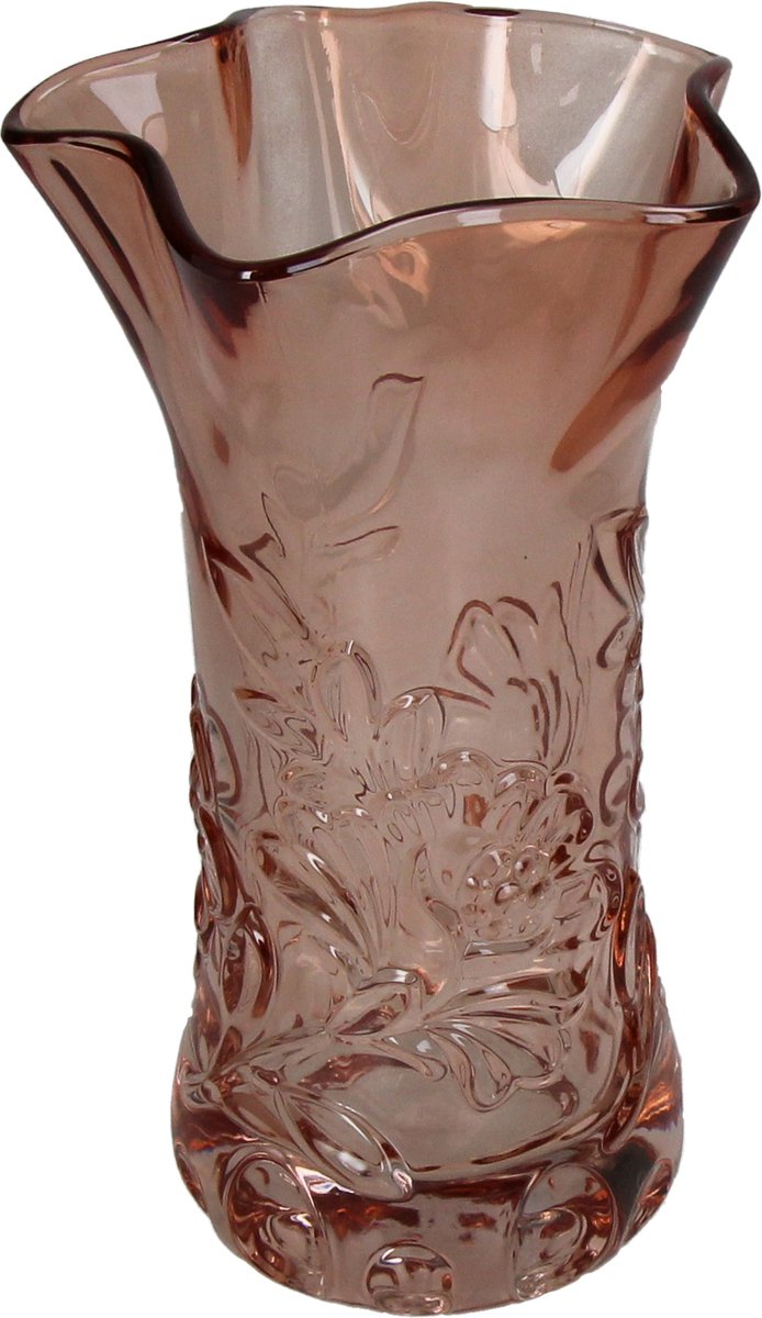 Hd collection vaas glas oranje 13,5x13,5x23cm