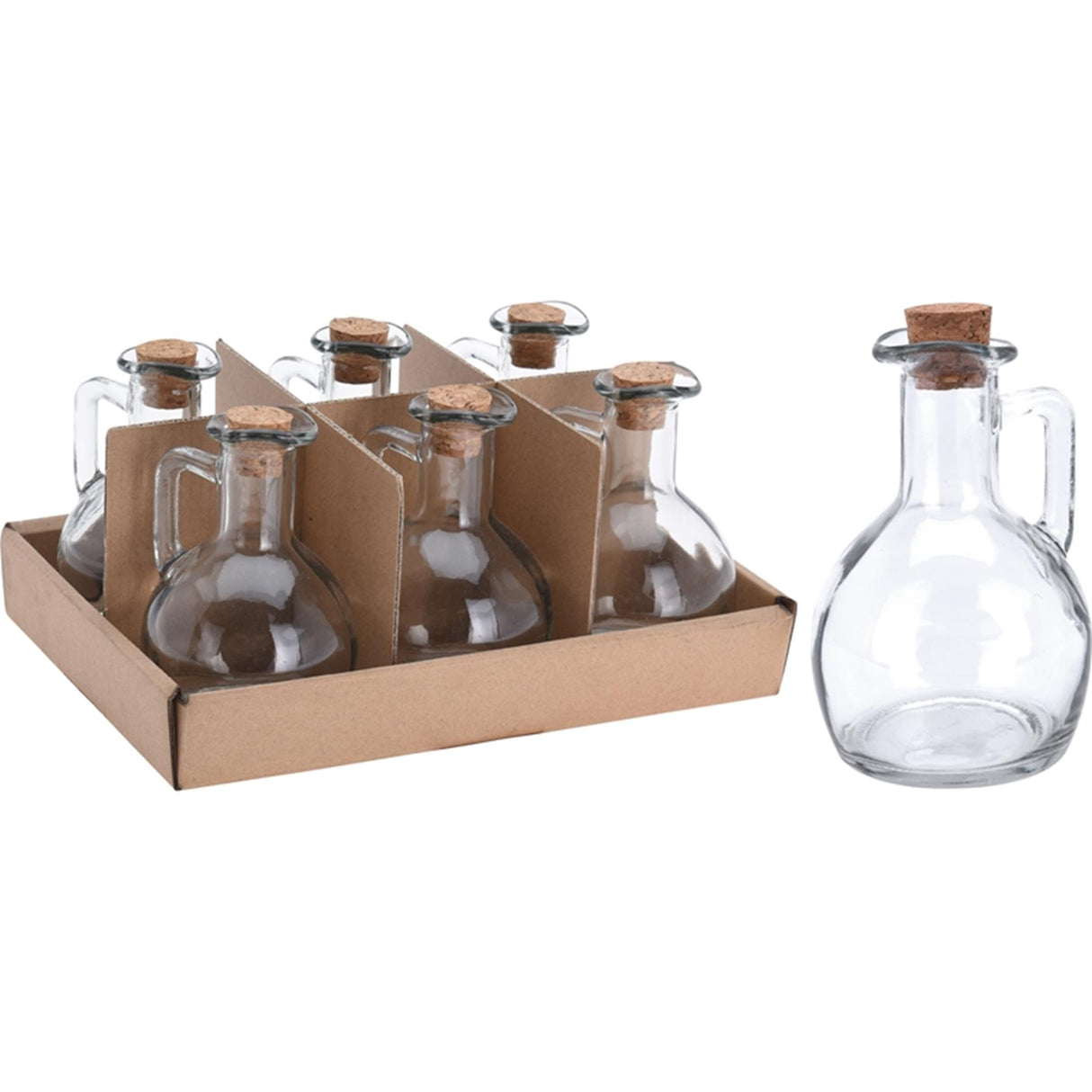 Excellent houseware olie azijn fles glas met kurk 150ml