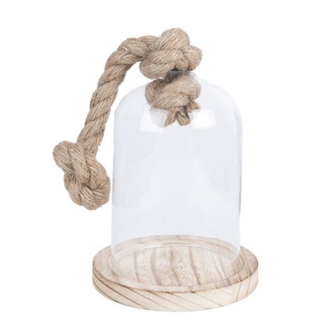 Clayre eef 6gl2220 klokkeglas gennemsigtig 12x19 cm