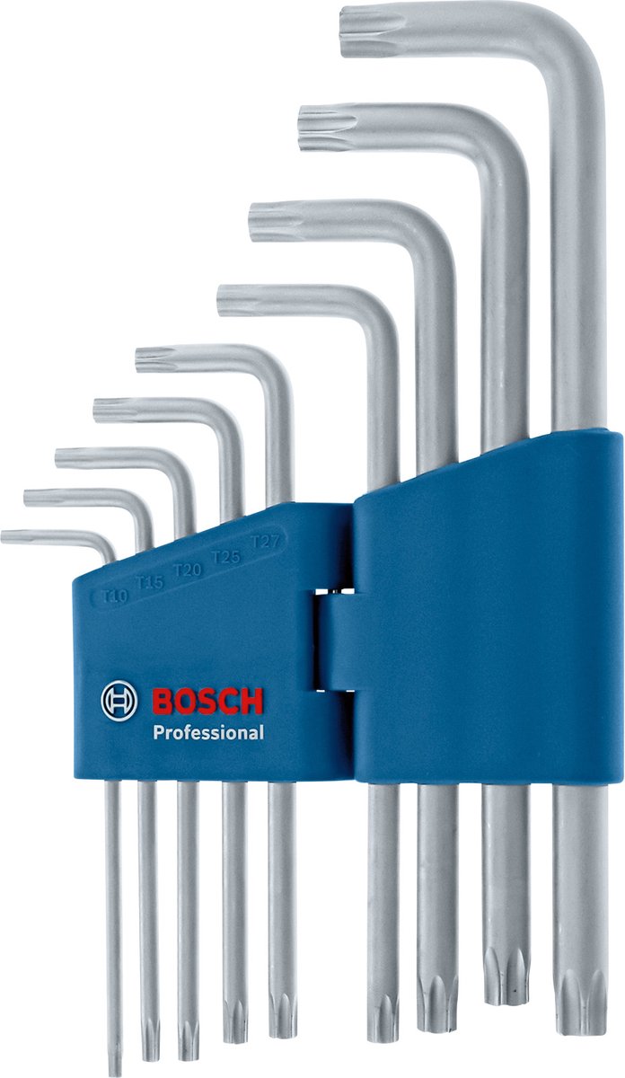 Bosch professional - torx nøglesæt - 9 dele - s2 stål - foldbar holder