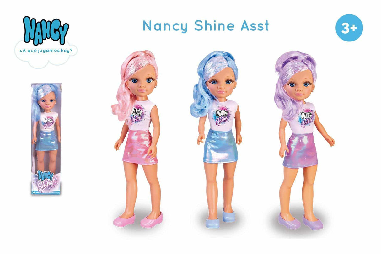 Famosa nancy dukke med metallisk look i 3 farver