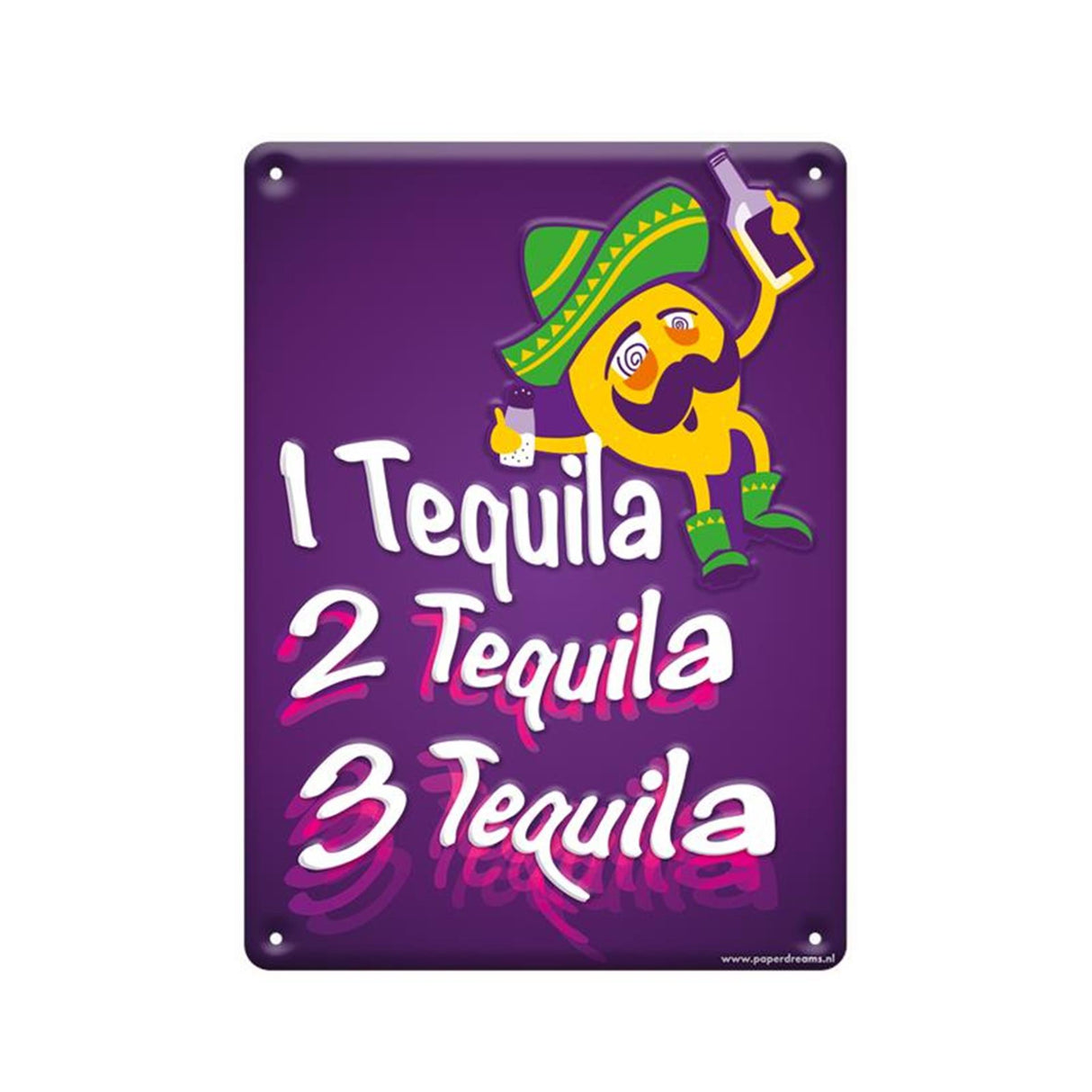 Paperdreams tekstskilt metal 22x16,5cm - drik tequila