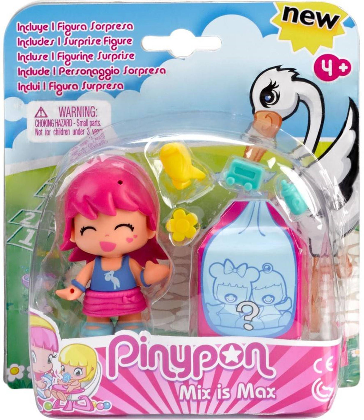 Pinypon mama pink hår med overraskelse baby