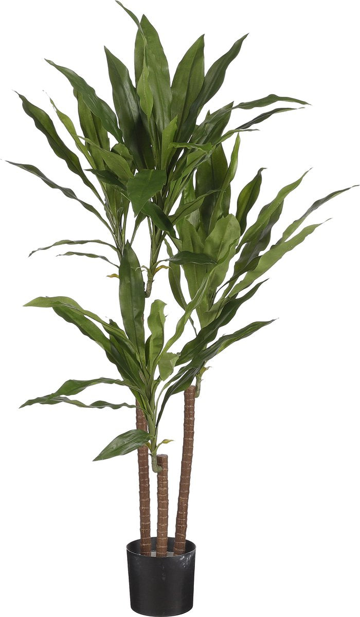 Mica decorations kunstplant - dracaena - groen - in pot - 100 cm - kunstplanten nepplanten
