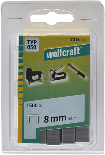 Wolfcraft bred rygsøjlehæftning | type 050 | 8 mm | 1500 stykker - 7011000