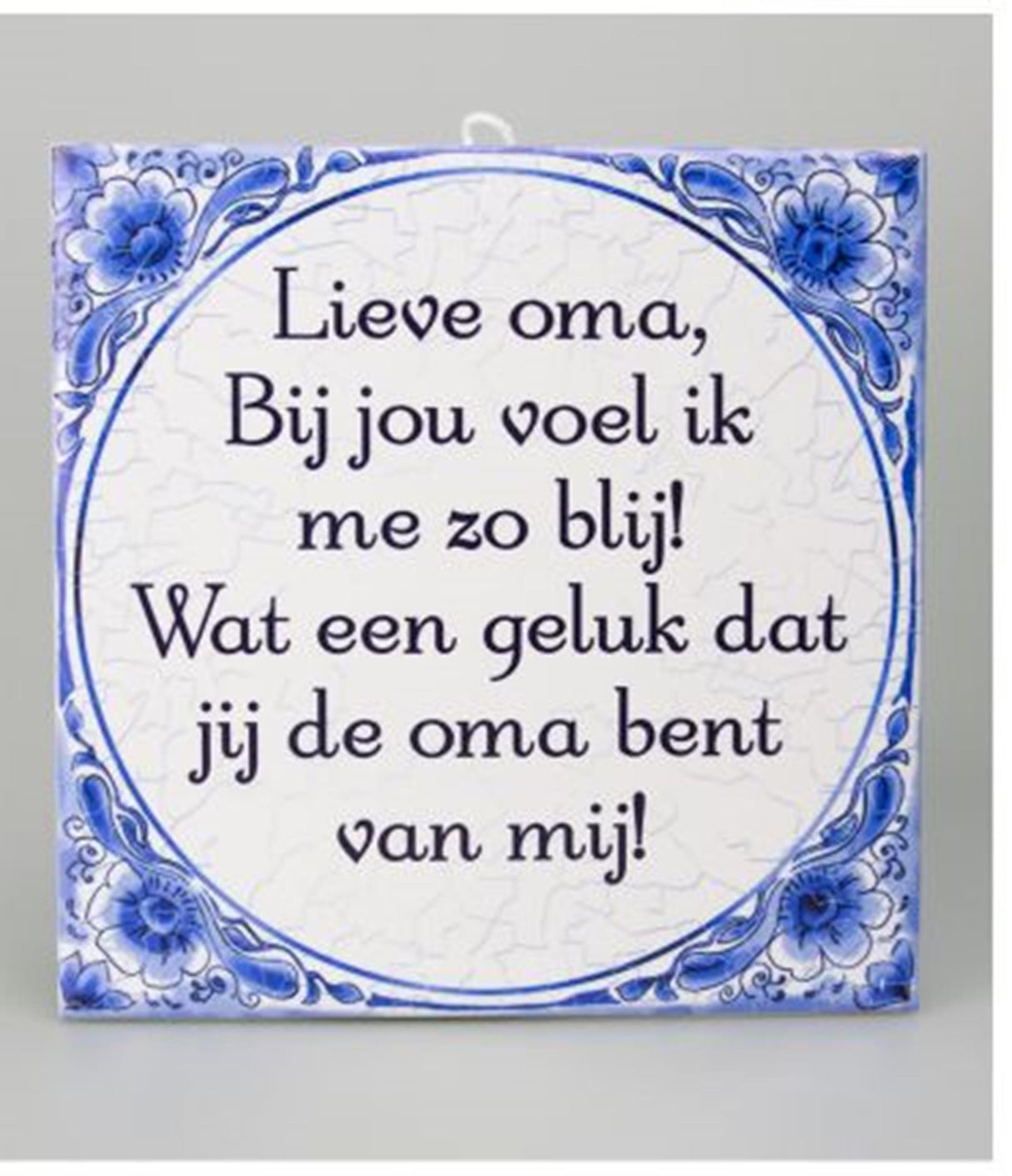Paperdreams flise - kære mormor delft blå