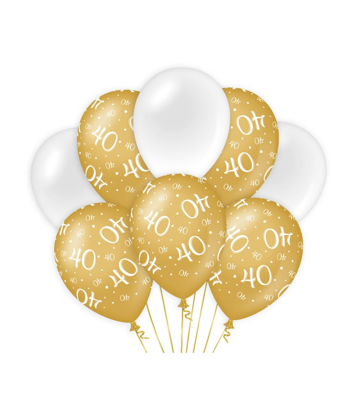 Paperdreams dekorationsballoner guld hvid - 40