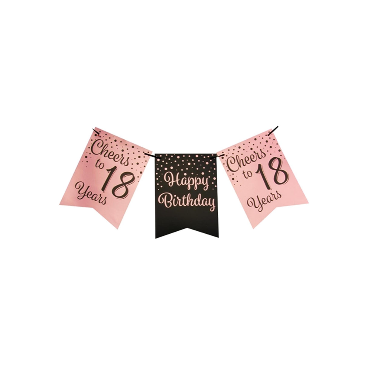 Paperdreams flag guirlande pink sort - 18