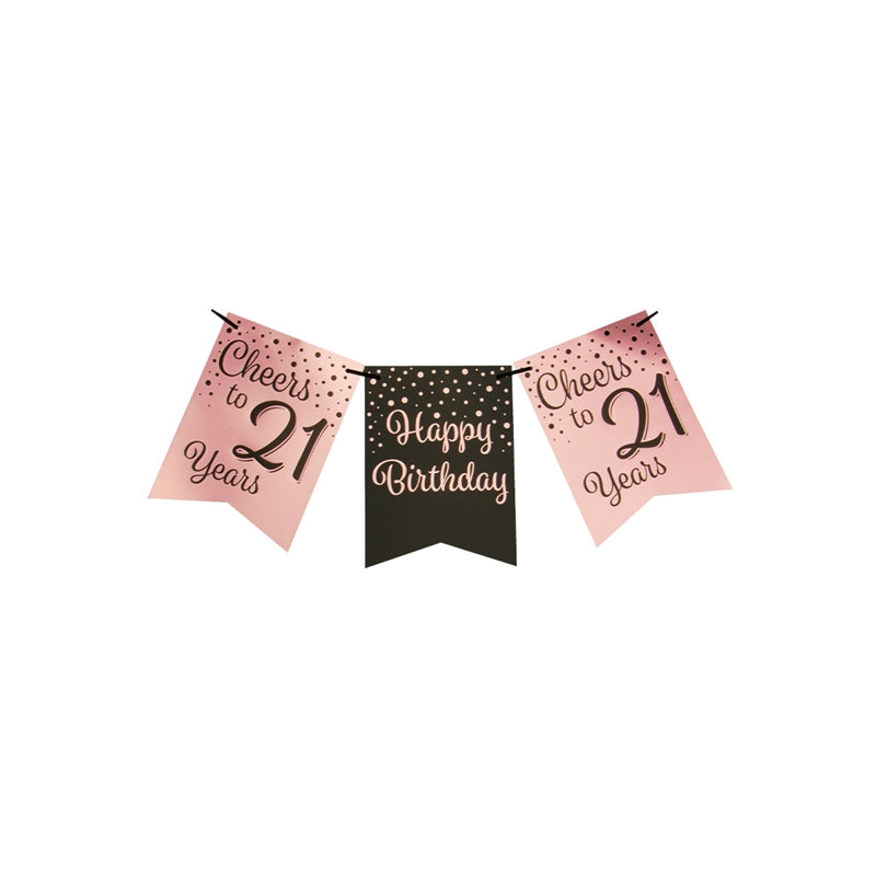 Paperdreams flag guirlande pink sort - 21