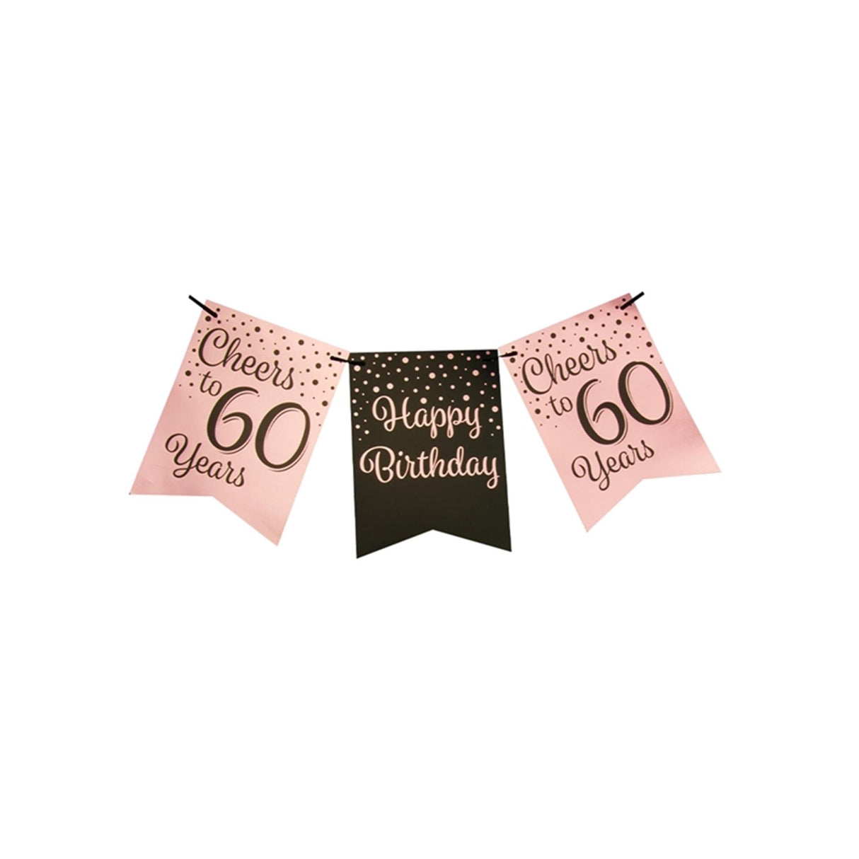 Paperdreams flag guirlande pink sort - 60