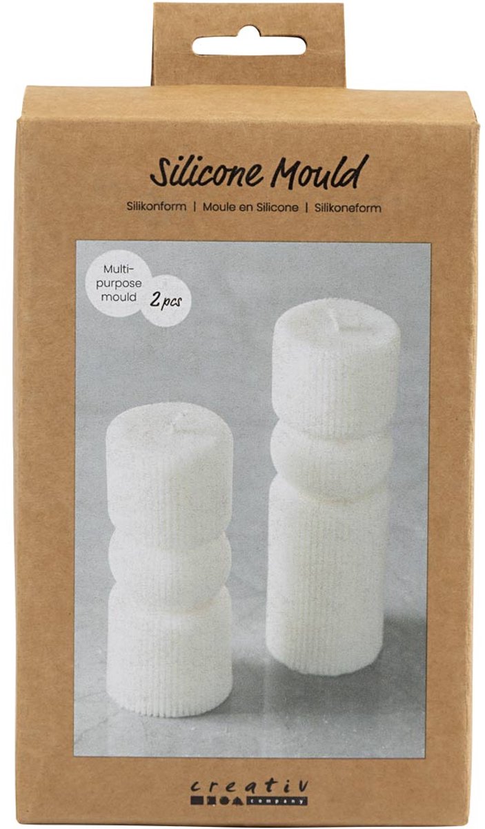 Creativ firma silikoneform ribbet cylinderbue 2 stk 11-14 cm.