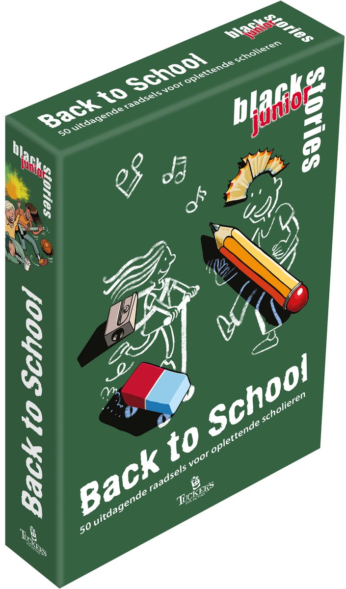 Tucker's fun factory spel black stories junior back to school kaartspel.