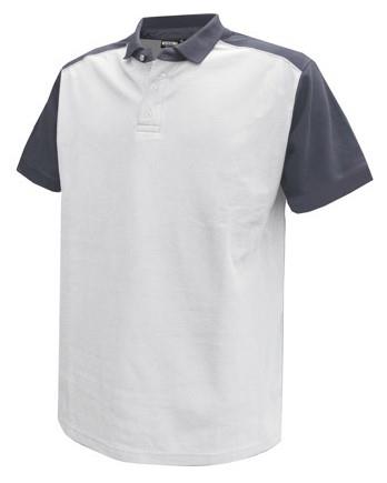 Dassy poloshirt Cesar bomuld hvid grå xl