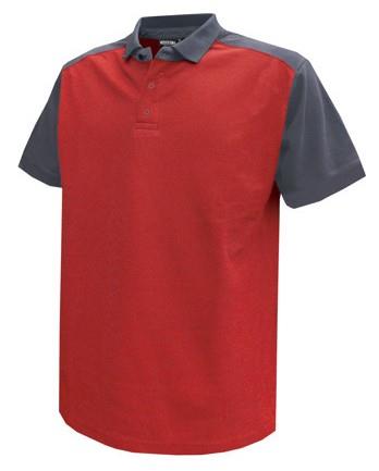 Dassy poloshirt Cesar bomuld rød grå m (nml)