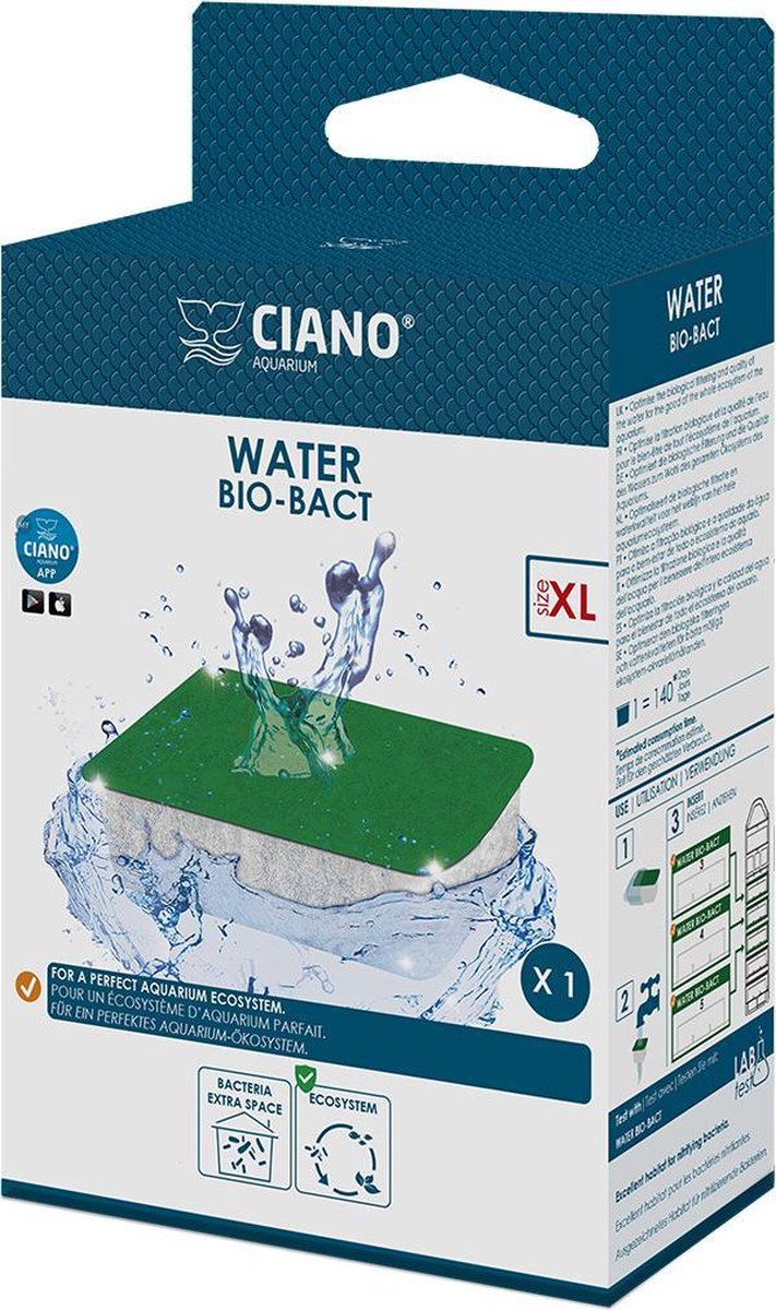 Ciano - akvariefiltermateriale - fisk - vand biobact xl - 9,8x8x3,3cm - 1 stk.