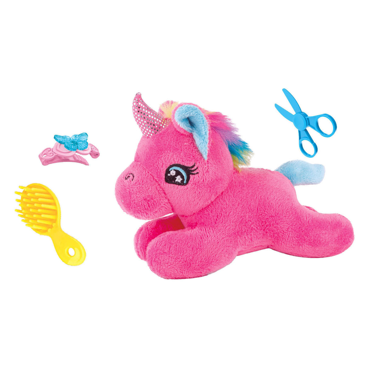 Enhjørning krammetøj i rejsekuffert