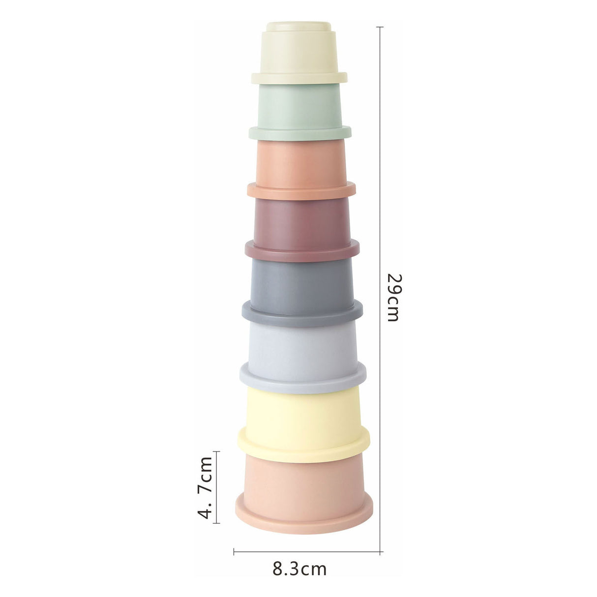 Lobbes vandfaldskopper pastel, 8 stk.