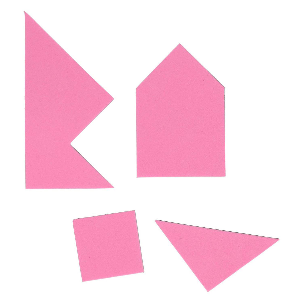 Skum tangram puslespil, 4 stk.