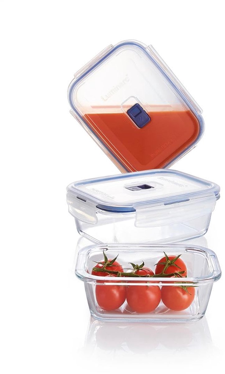Luminarc pure box aktiv ferskvarebeholder - rektangel - 3-delt